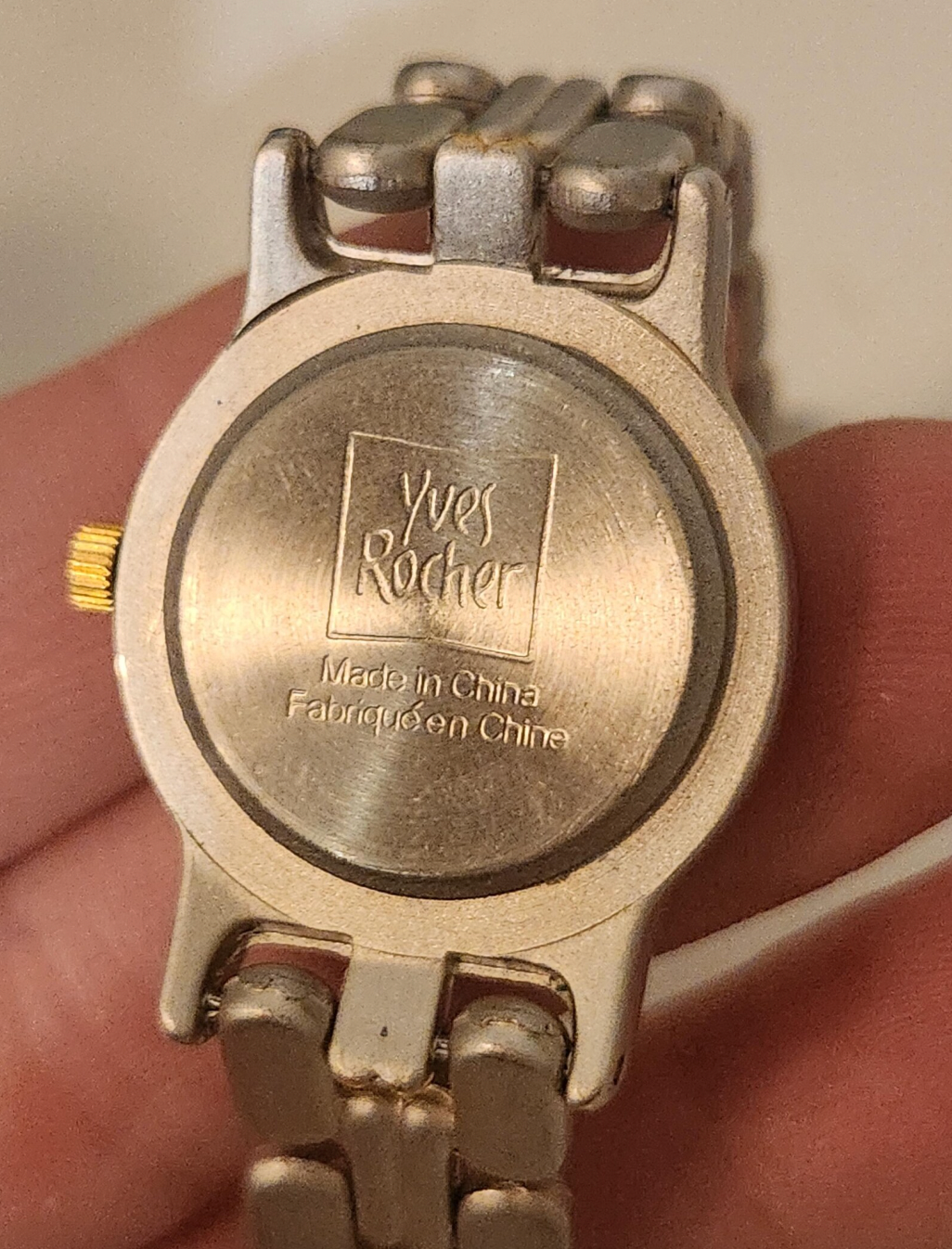 Vintage Yves Rocher Silver/Gold Two-Tone Watch.