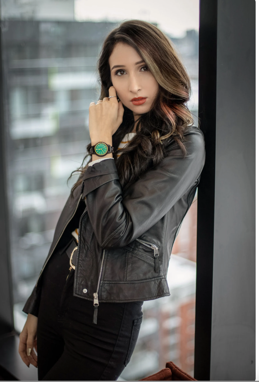 Engraved Black Sandalwood Women’s Watch.